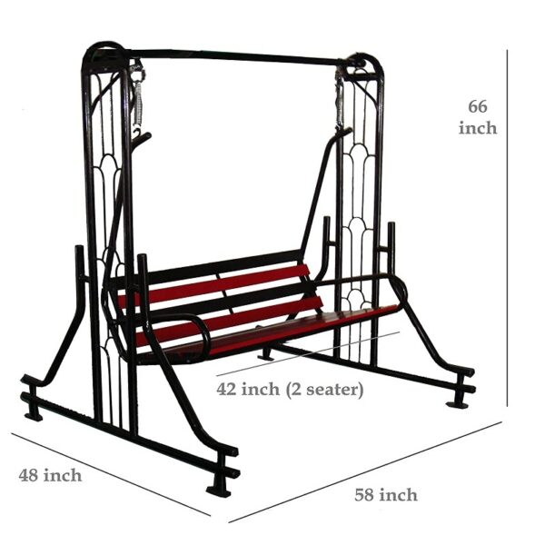 Belle Metal Seat 2 seater – Black - Image 3