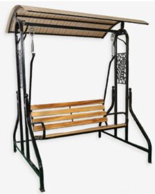 Natra Teak Wood Seat – Black