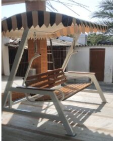 Palgo Teak Wood Seat – White